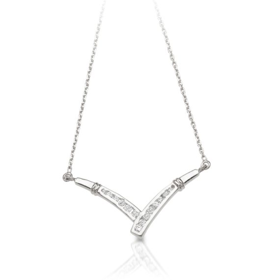 9ct Gold CZ Necklace Set-SET28W