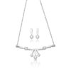 9ct Gold CZ Necklace Set-SET31W