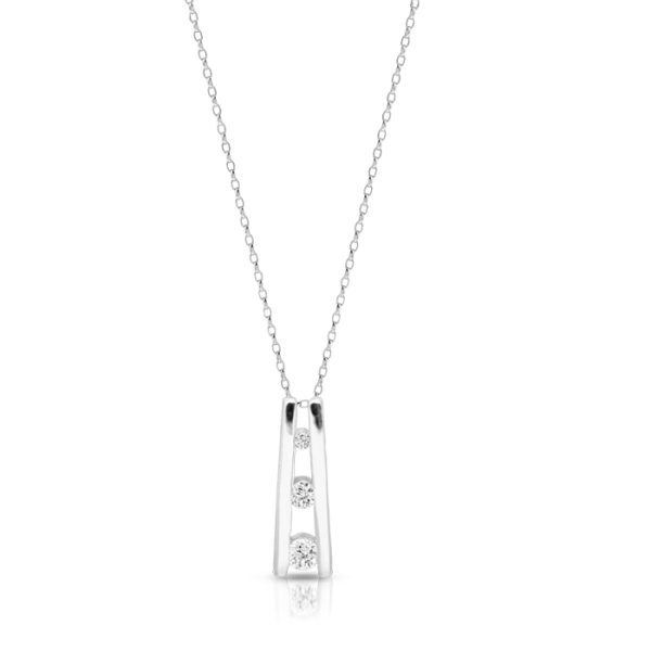 9ct White Gold Trilogy Pendant-P193W