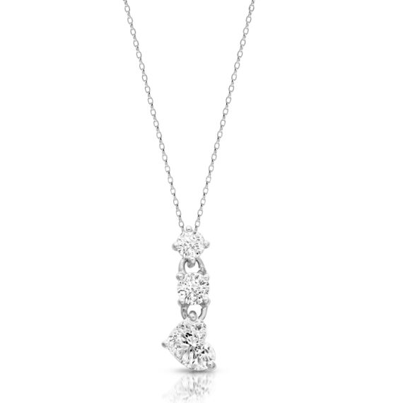 9ct Gold Trio CZ Pendant-P246W