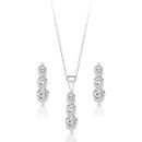 9ct Gold CZ Trilogy Pendant-SET57W