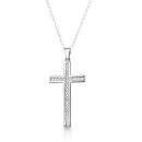 9ct White Gold Diamond Cross Pendant - DPL25W