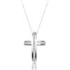 9ct White Gold Domed Shape Diamond Cross Pendant - DPL2W