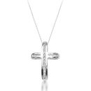 9ct White Gold Domed Shape Diamond Cross Pendant - DPL2W