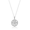 9ct White Gold Diamond Pendant-DPL177