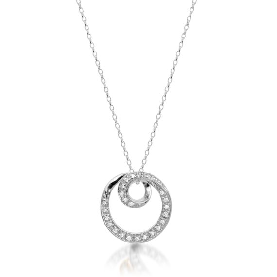 9ct White Gold Diamond Pendant-DPL238