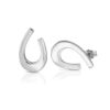 Plain White Gold Stud Earrings-E18W