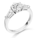 White Gold Engagement CZ Ring-R339W