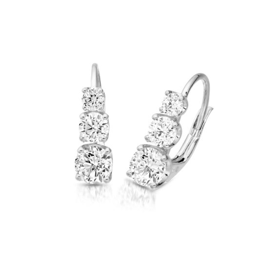 Gold Trilogy CZ Earrings-E278W