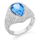 Pear Shape Blue Topaz Cocktail Ring-R332W