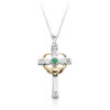 Two Tone Gold Claddagh Cross Pendant-C139