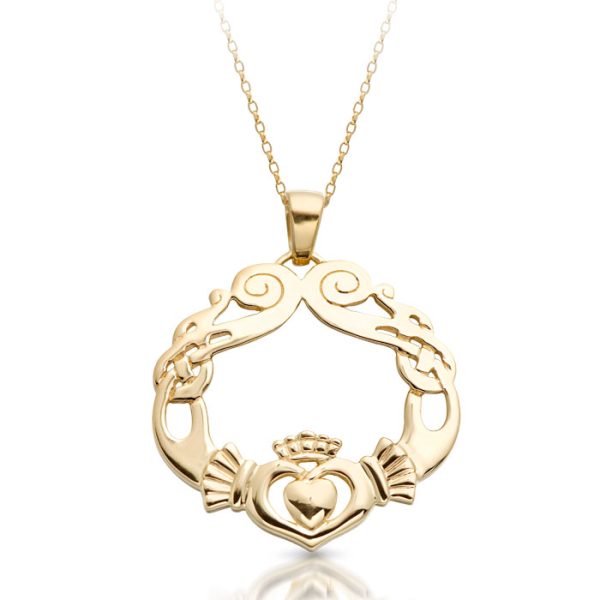 Claddagh Pendant with Celtic Knot-P051