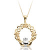 Claddagh Pendant with Celtic Knot and Shamrock-P056