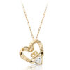 9ct Gold Floating Heart Claddagh Pendant-P058