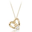 9ct Gold Floating Heart Claddagh Pendant-P058