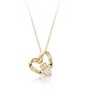 9ct Gold Floating Heart Claddagh Pendant-P058S