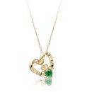 9ct Gold Floating Heart Claddagh Pendant-P058SG