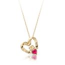 9ct Gold Floating Heart Claddagh Pendant-P058SR