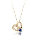 9ct Gold Floating Heart Claddagh Pendant-P058SS