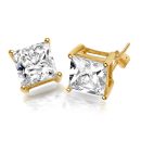 Princess cut CZ Stud Earrings-E201