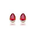 Pear Shape CZ Stud Earrings-E262R