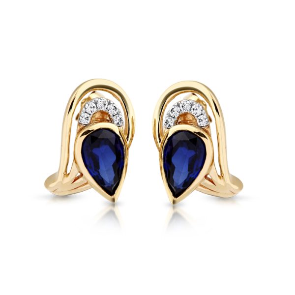 Sapphire Pear shape Earrings-E282WS