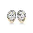 CZ Halo Earrings-E293