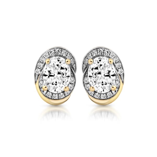 CZ Halo Earrings-E293