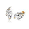 Gold Stud Earrings with Marque CZ-E294