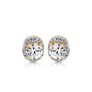 CZ Halo Earrings-E295