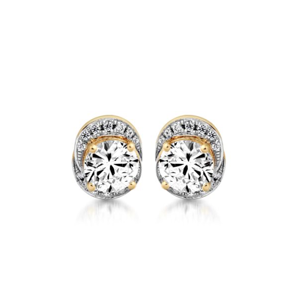 CZ Halo Earrings-E295