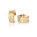 9ct Gold CZ Hoop Earrings-E38