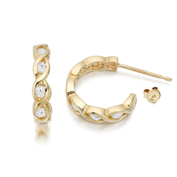 CZ Hoop Earrings-E41