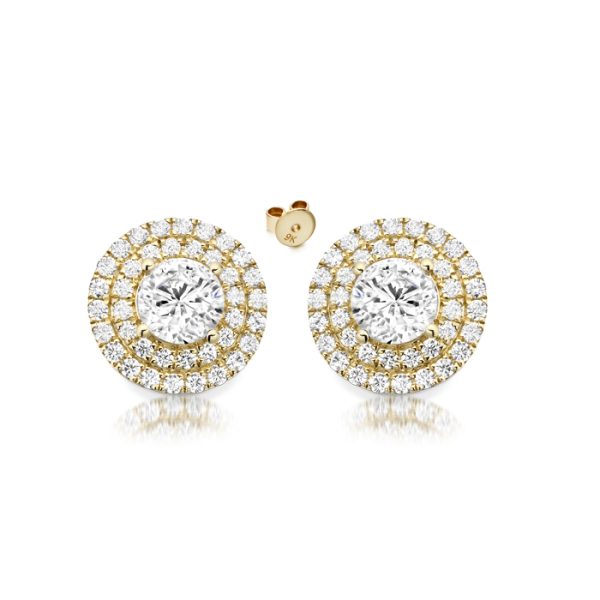 CZ Halo Earrings-E8