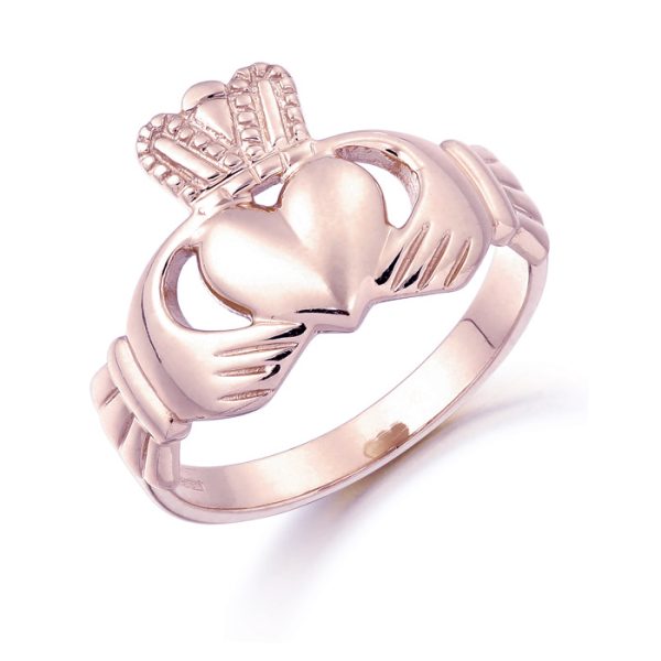 Rose Gold Gents Claddagh Ring-CL7R