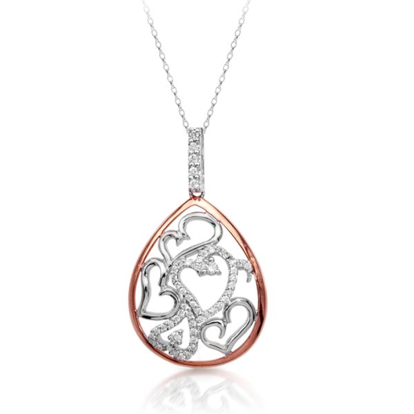 18ct Rose Gold Diamond Pendant-DPL340