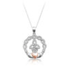 Silver Claddagh Pendant with Trinity knot Celtic design-SP71