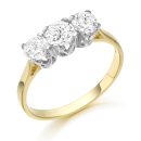9ct Gold three stone CZ Engagement Ring-D60