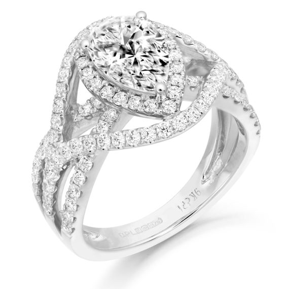 White Gold CZ Dress Ring-R337W