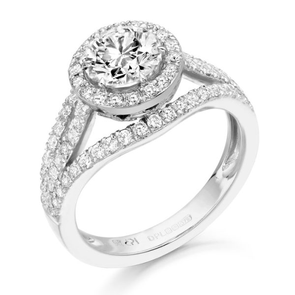 White Gold Engagement Ring-R340W