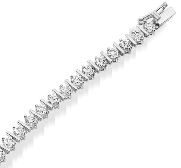 White Gold Tennis Bracelet - B35W