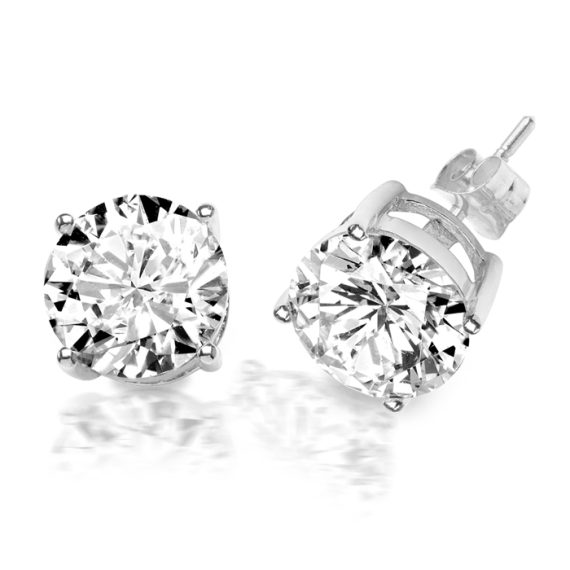 CZ Stud Earrings-E203W