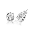 White Gold CZ Stud Earrings-E206W