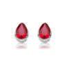 White Gold Pear Shape CZ Stud Earrings-E262WR