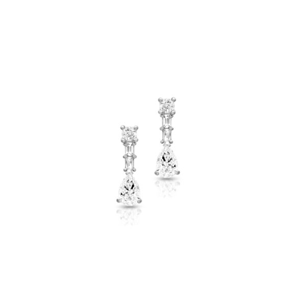 9ct White Gold CZ Earrings-E275W