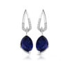 White Gold Sapphire Drop Earrings-E281WS