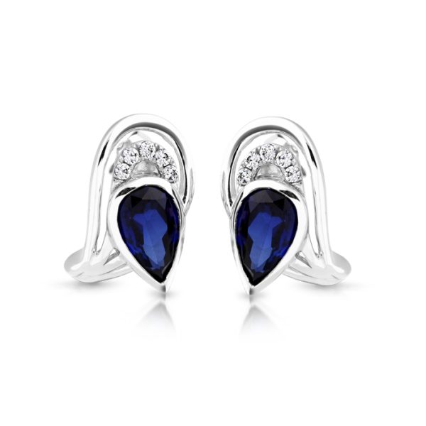 Sapphire Pear shape Earrings-E282WS