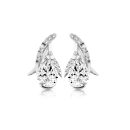 Pear shape Stud Earrings-E283W