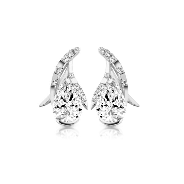 Pear shape Stud Earrings-E283W