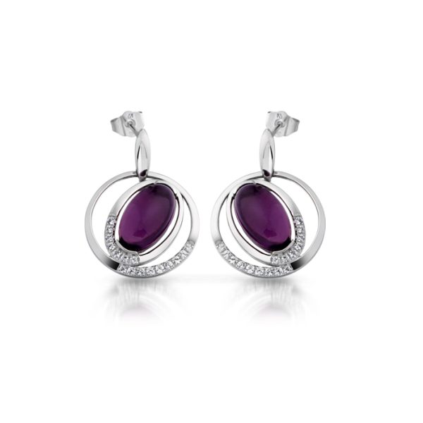 Amethyst Drop Earrings-E284WA